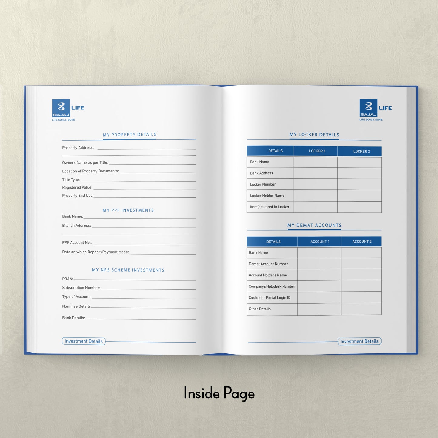 Bajaj Life Blue Color Leatherite Corporate Diary