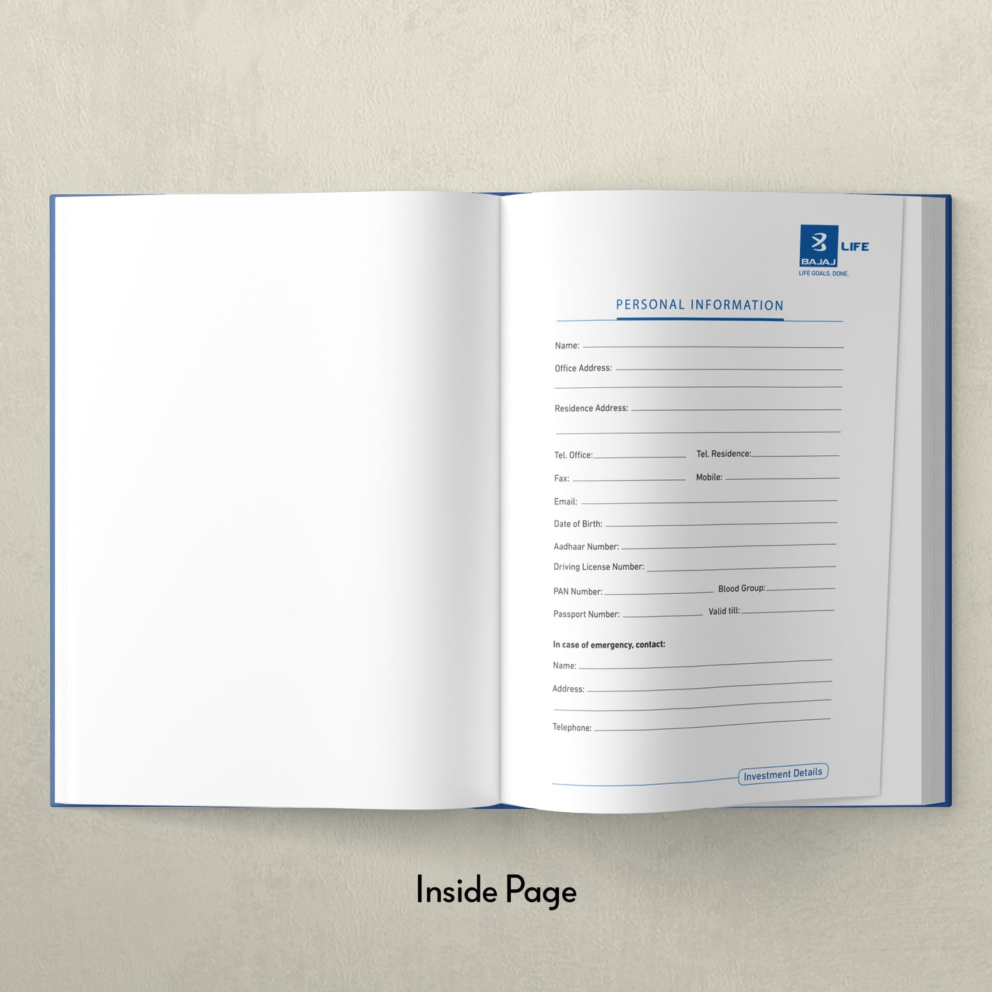 Bajaj Life Blue Color Leatherite Corporate Diary