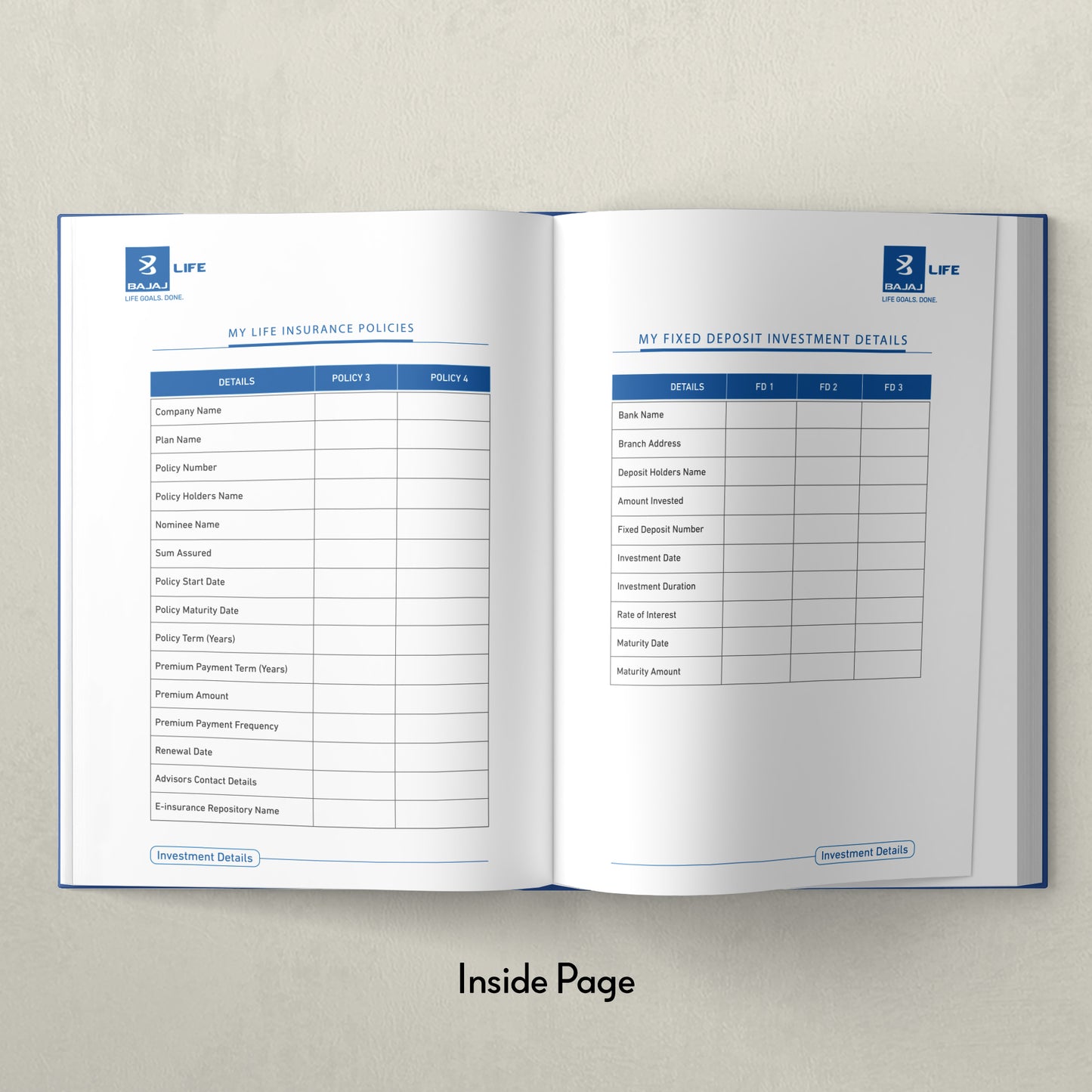 Bajaj Life Blue Color Leatherite Corporate Diary