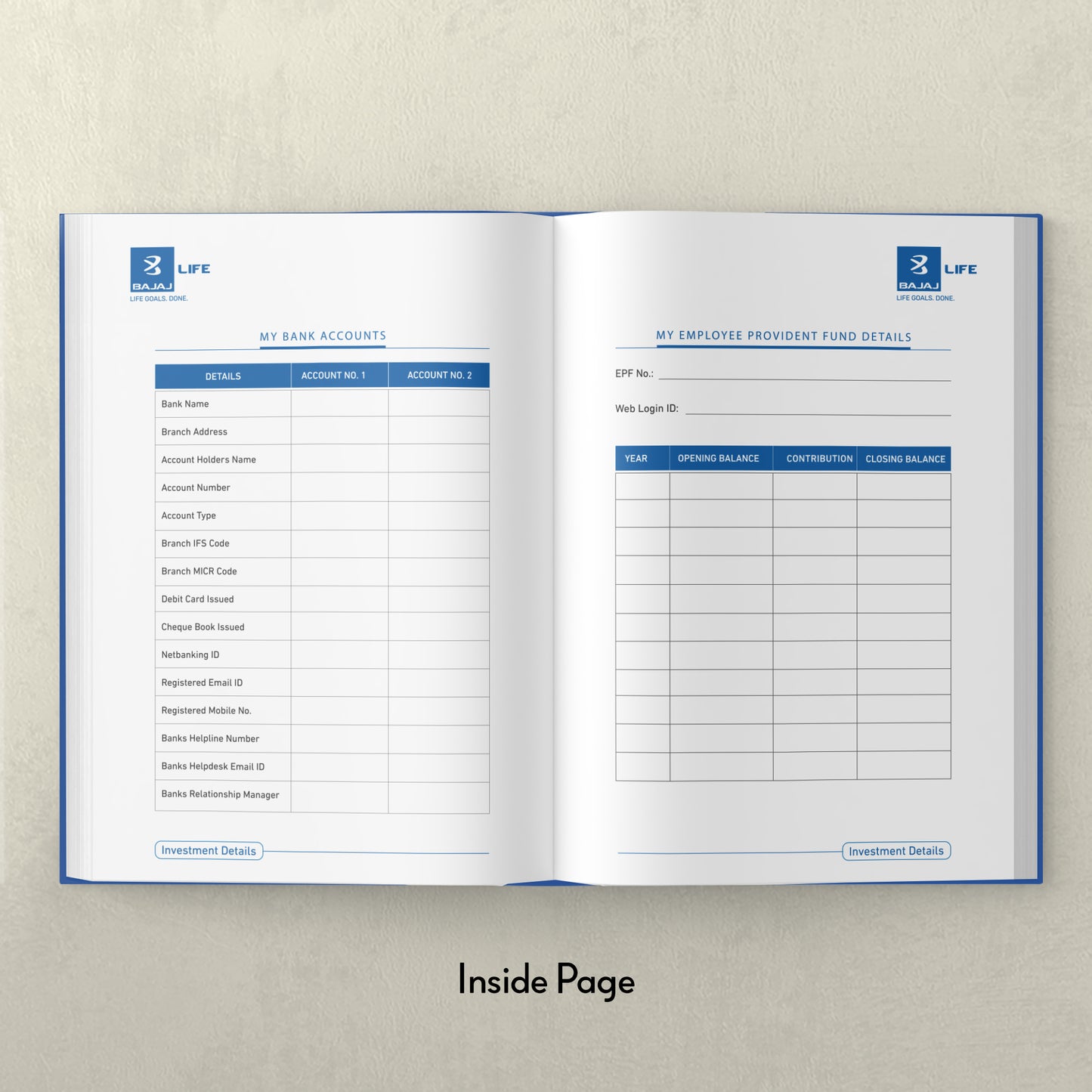 Bajaj Life Blue Color Leatherite Corporate Diary